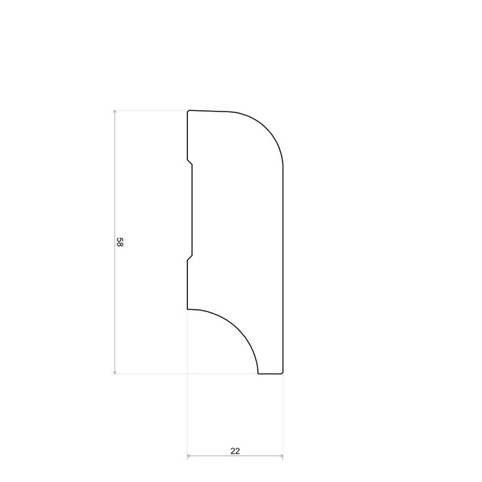 Koloniale plint 22x58 mm Eiken gelakt