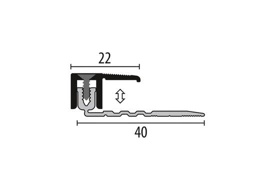 Afwerkprofiel 7 tot 15 mm | Zilver | 90 cm