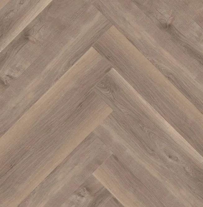 Staal van mFLOR 40817 Parva Broad Leaf Smoky Sycamore | Visgraat PVC | Dryback
